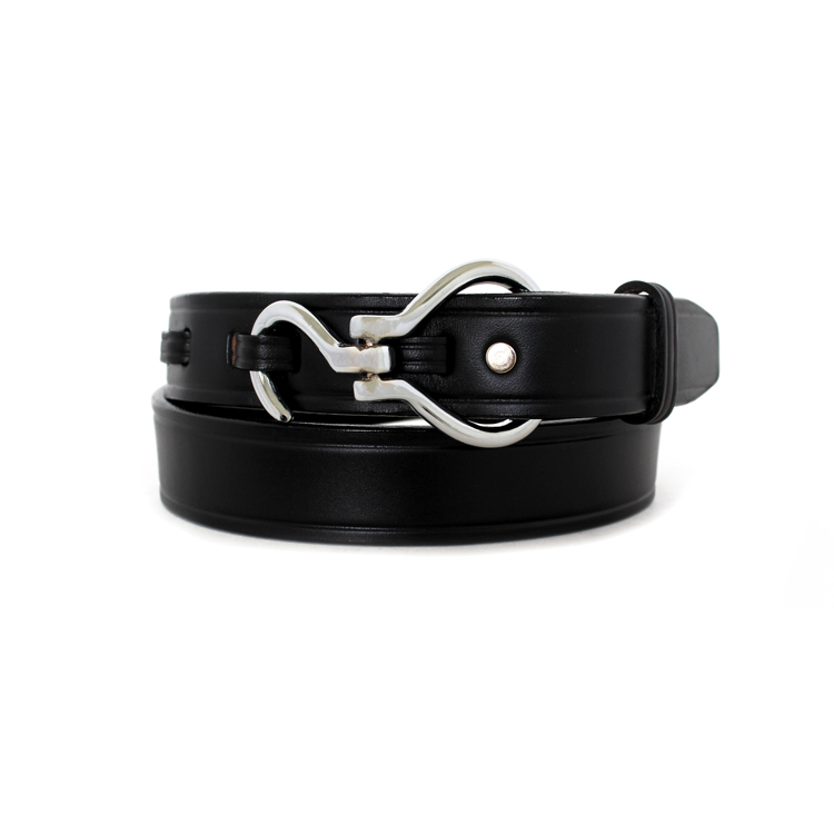 Tory Leather｜Bridle Leather Creased Belt with Hoof Pick Buckle 