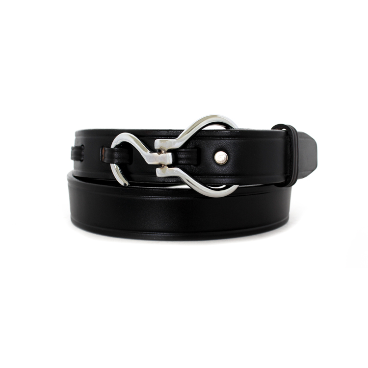 Tory Leather｜Bridle Leather Creased Belt with Hoof Pick Buckle