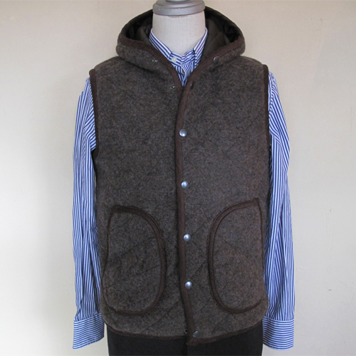 Balmoral AscotのHooded Boiled Wool Quilting Vest | セレクト